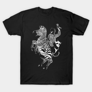 Zebra Panda Thief Monochromatic (Dark Garment) T-Shirt